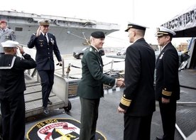 NATO Military Committee visits US Navy Destroyer with Ballist...