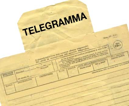 Un telegramma che sollecita un incontro 
